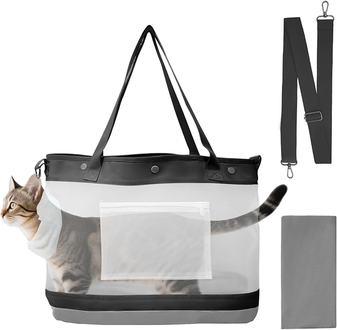 Dog Purse Carrier for Small Dogs Cat Kitty Puppy Rabbit Bunny Dog Cat Bag Carrier for Animals up to 22lbs Soft Sided Collapsible Pet Carrier Sling for Outing Travel Vet-Gray-PurrikoPets