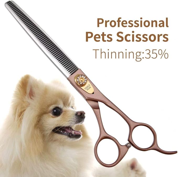 Fenice Peak Professional Thinning Scissors for Dog Cat 7/7.5'' Pet Grooming Scissors 440C Stainless Steel Thinning Shears for Dogs 50/56 Teeth-PurrikoPets
