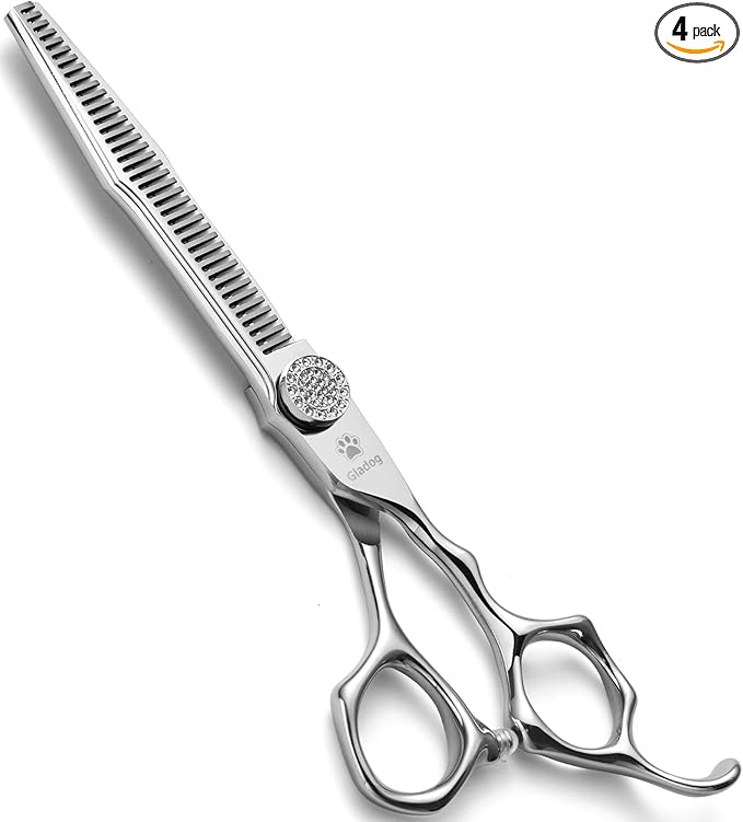 GLADOG 6.5" 9CR Thinning Shears for Dogs - Professional Dog Thinning Scissors with Luxurious Diamond Pivot Nut, Ideal Dog Grooming Scissors for Reducing Bulk, Dog Shears，Dogs Scissor for Grooming-PurrikoPets
