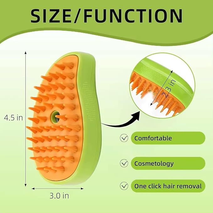 2024 Multifunctional Pet Brush for Detangling and Hair Removal - 3-in-1 Grooming Comb with Massage Function for Cats and Dogs (Khaki)-PurrikoPets