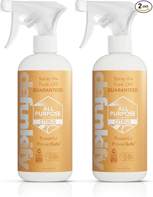 All Purpose Cleaner Spray, 16oz (2-Pack). 'Citrus' Essential Oil Multi-Surface Cleaner for Kitchen, Bathroom, Floor. 'ProvenSafe' Plant-Based Formula Concentrate Safe for Kids, Pets, Stone & Marble-PurrikoPets