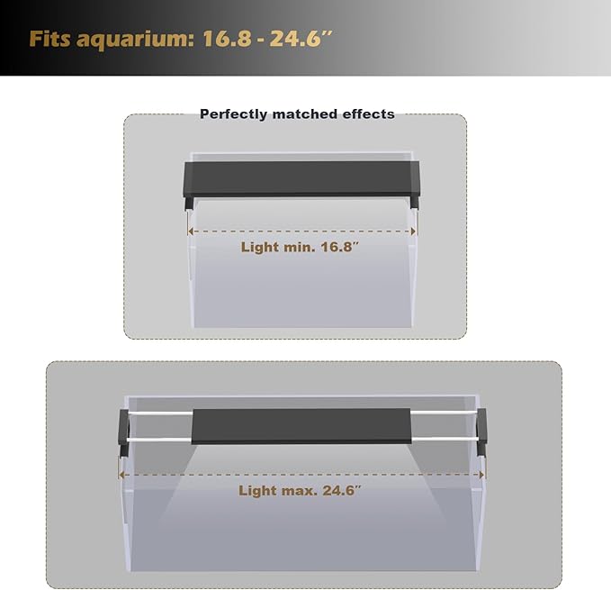 GLOWRIUM Saltwater Aquarium Light, Smart Reef Coral Fish Tank Light with Bluetooth + WiFi Dual Control App, DIY Spectrum, Brightness Adjustable, Anti-Drop, Real Time Water Temperature Sensor(18-24 in)-PurrikoPets