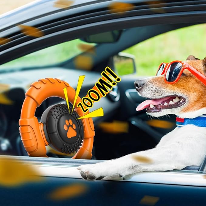 Dog Toys for Aggressive Chewers Large Medium Small Breed Indestructible Durable Tough Squeaky Dog Chew Toys to Keep Them Busy Nylon Rubber Interactive Dog Toys-PurrikoPets