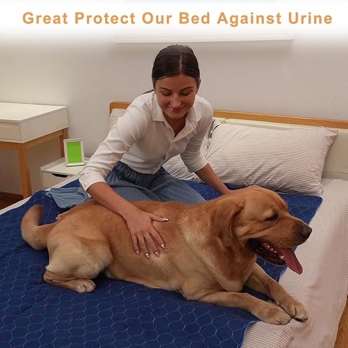 2Pack Dog Pads Washable 53”x65”, Extra Large Puppy Pads Waterproof, Super Absorption, Anti Skid Whelping Pad for Puppy Pen-PurrikoPets