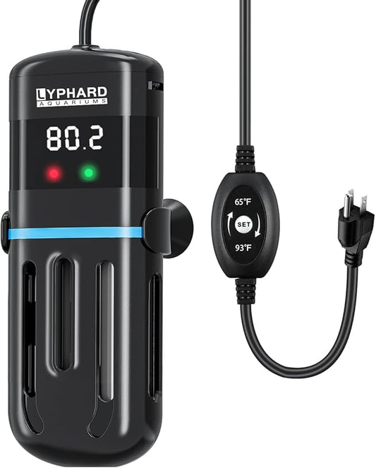 Electronic Aquarium Heater, 100W Small Fish Tank Heater, Adjustable Submersible Heater PID Temperature Control with LED Digital, Water Dry Automatic Shut Off for Fresh Seawater-PurrikoPets