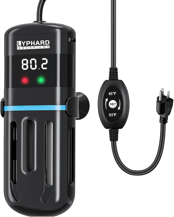 Electronic Aquarium Heater, 300W Small Fish Tank Heater, Adjustable Submersible Heater PID Temperature Control with LED Digital, Water Dry Automatic Shut Off for Fresh Seawater-PurrikoPets