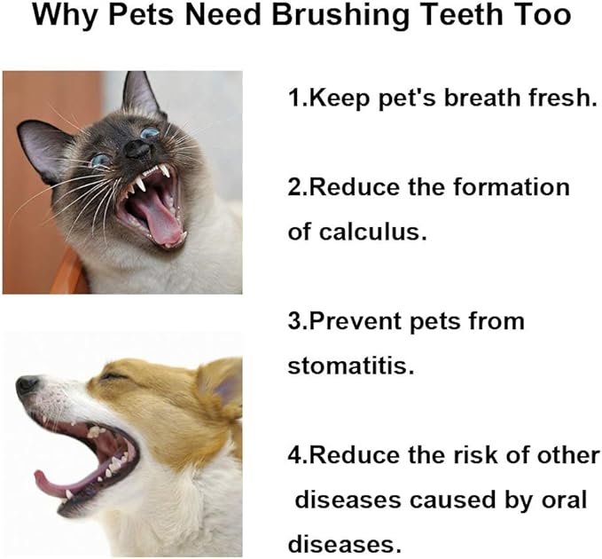 Extra Soft Small Dog Toothbrush Kit, Cat Dental Toothbrush Silicone, Easy to Handle Teeth Cleaning Head, Pet Deep Clean Dense Brush, Safe and Effective Oral Care, Brush Away Breath, 2 Pack-PurrikoPets