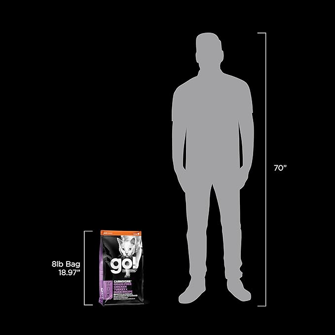 Go! Solutions Carnivore, Grain-Free, Protein Rich Dry Cat Food, Chicken, Turkey and Duck Recipe, 8 lb Bag-PurrikoPets