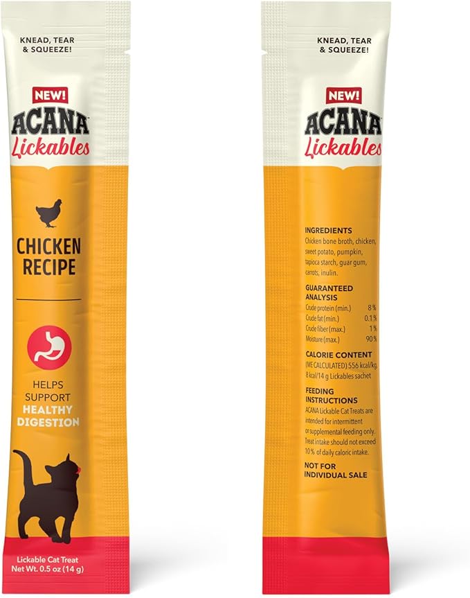 ACANA Lickables Cat Treats Chicken Recipe .5oz Tubes (5 Count)-PurrikoPets