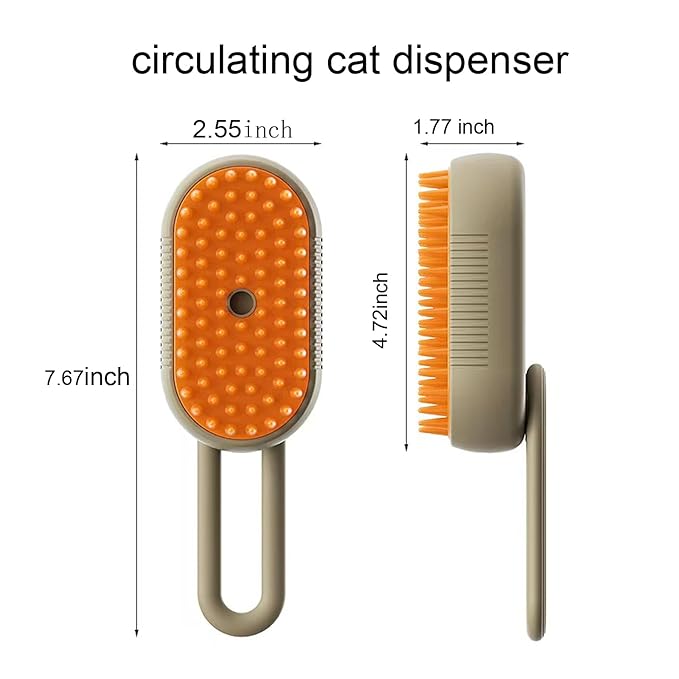 4 in 1 Cat Steam Brush Cat and Dog Anti-Static steam Brush with Spray for Massaging,cleaning,Shedding,Grooming,Rechargeable Pet Grooming Brushes(white brush)-PurrikoPets