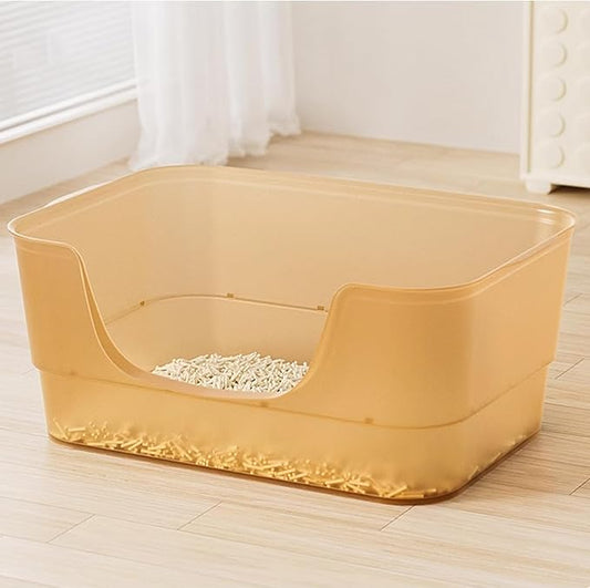 Extra Large Cat Litter Box with Clear Jelly Color,High Sided Litter Box for Big Cats,XL Cat Litter Box for Multiple Cats,Jumbo Cat Litter Box,Giant Kitty Litter Box,Anti-Splashing,Easy to Clean-PurrikoPets