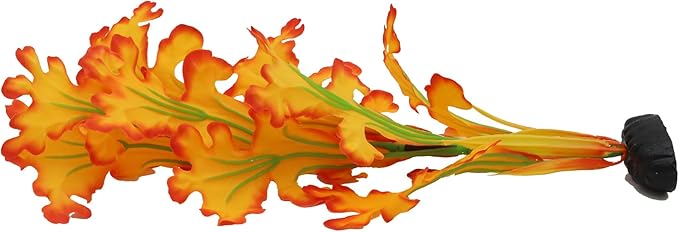 2-Pack 12 Inch Aquarium Silk Aquarium Plants, Artificial Plastic Plant for Small Tank, Goldfish, Fish Hides (Yellow, 12 Inch)-PurrikoPets