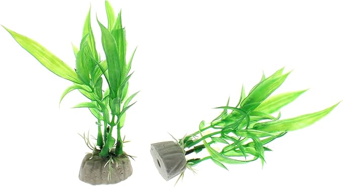 4 Pcs Green Artificial Plastic Plants Fish Tank Plants Fish Aquarium Decoration-PurrikoPets