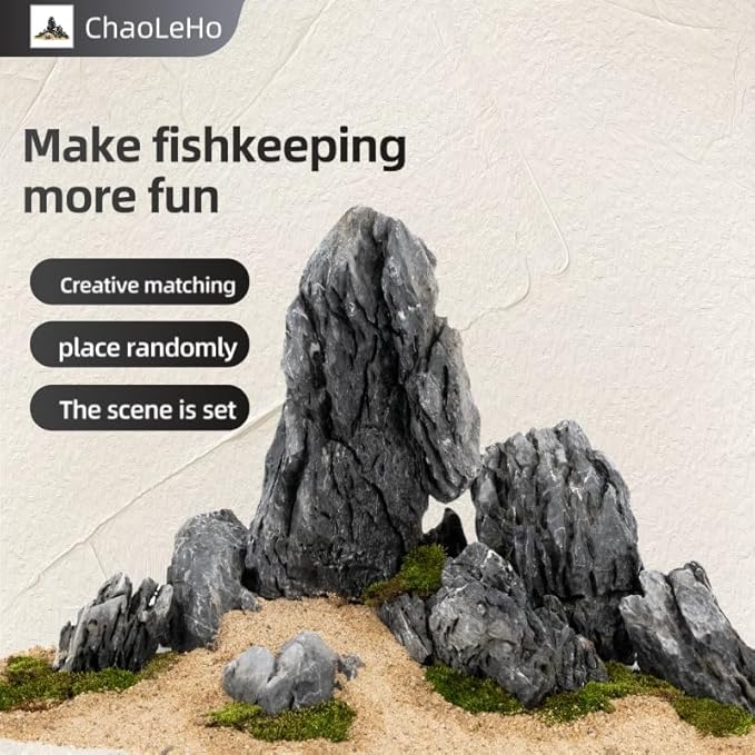 Dragon Stone Aquarium Rock Seiryu Stone for Aquariums, Fish Tanks, Bonsai, Terrariums, Wargaming Dioramas, Indoor or Outdoor Gardens-40Lb(2-10 Inch)-PurrikoPets