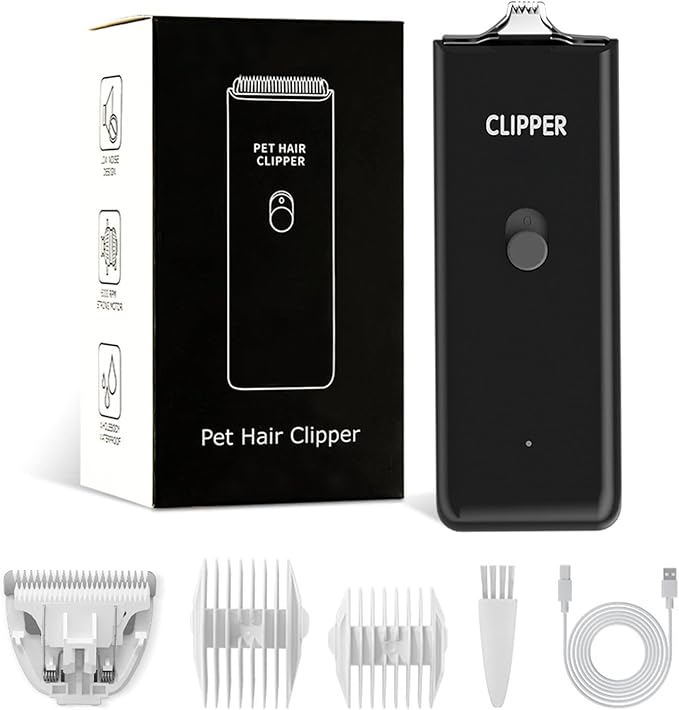 Feet Hair Trimmer, Dog Clippers,Quiet Washable USB Rechargeable Cordless Dog Grooming Kit,Electric Pets Hair Trimmers Shaver Shears for Dogs and Cats Black-PurrikoPets