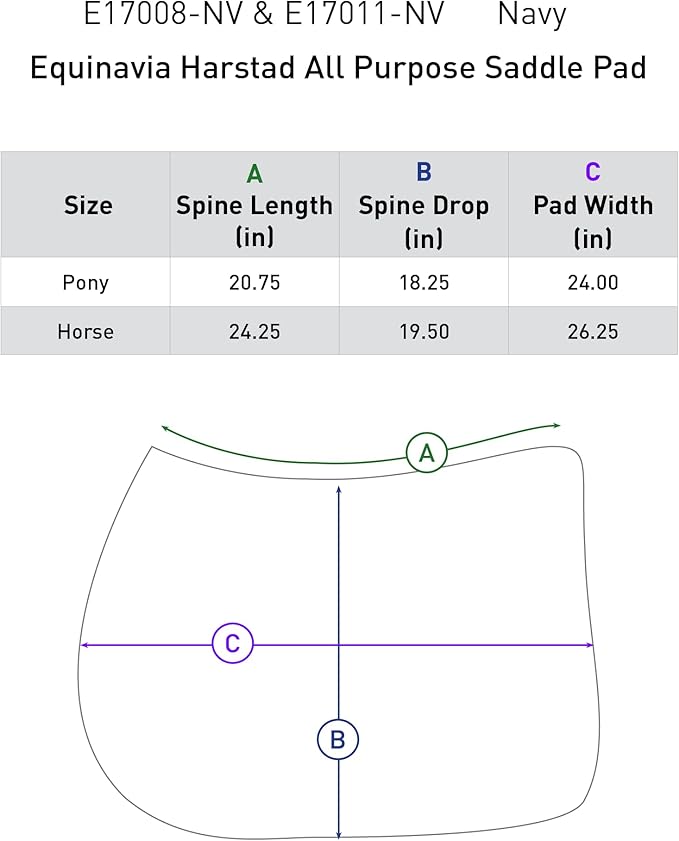 Equinavia Harstad All Purpose Saddle Pad | Classic & Durable | Moisture-Wicking Tricot Backing-PurrikoPets