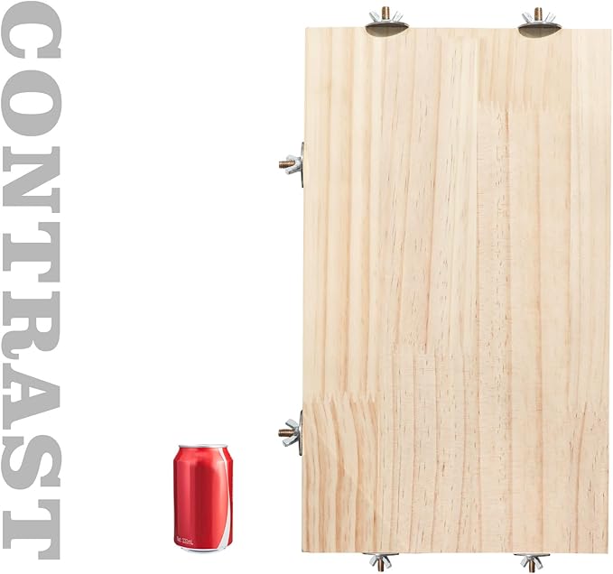 21.7 × 13.8 Inches Large Bird Perch Stand Platform, Natural Wooden Small Animals Cage Accessories, Rectangle Stand Perch Shelf for Parrot Parakeet Cockatiel Rat Hamster Guinea Pig Conure Chinchillas-PurrikoPets