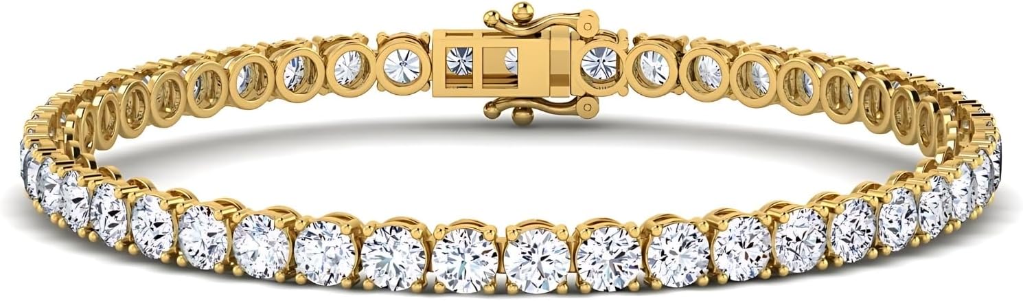 0.50-15 Carat Lab Grown Classic Diamond Tennis Bracelet 4 Prong Setting Luxury Collection (F-G Color, SI Clarity) Length- 7 Inch
