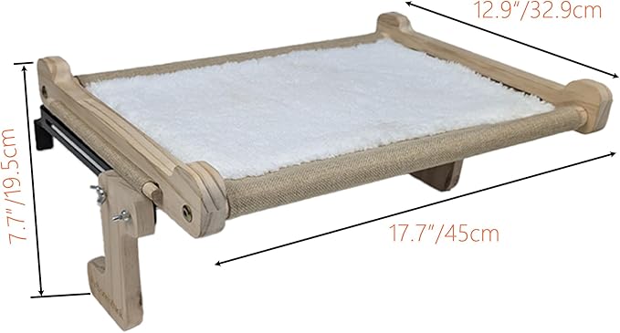 aborishthink Adjustable Cat Window Perch | Sturdy Cat Hammock Window Seat Durable Wood & Metal Frame | Breathable Cover | Ideal for Large & Heavy Cats | Easy Installation for Windowsill-PurrikoPets