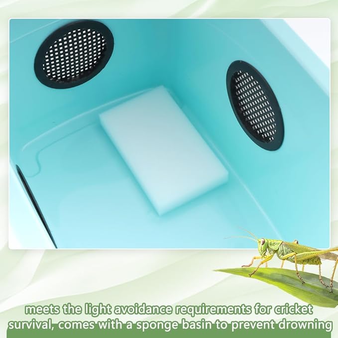 1 Pack Cricket Breeding Box Insect Keeper Reptile Feeding Box for Reptile Bearded Dragon Leopard Gecko Lizard Frog Snake-PurrikoPets