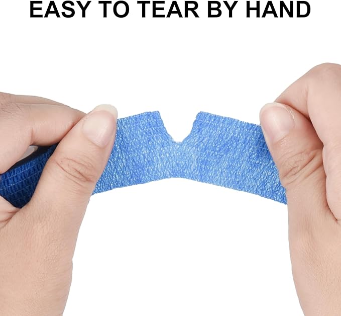 12 Pack Self Adhesive Bandage Wrap 1 Inch Cohesive Bandage Self Adherent Vet Wrap for Dog Pets Elastic Bandage Finger Tape Self Stick Wrap for First Aid Sports Athletic Tape (Mixed Colors)-PurrikoPets