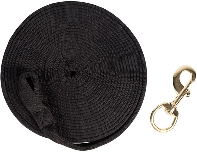 Dura-Tech Cushion Lunge Line for Horses | Stable Use & Horse Training | Horse Lunge Line with Snap | Durable Horse Lead Rope | 30 Foot Length | Replaceable Brass Snap-PurrikoPets
