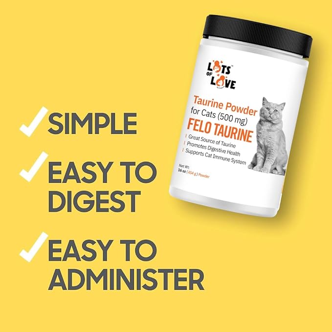 FELO Taurine - Taurine Supplement for Cats, Taurine for Cats, Taurine Powder for Cat - 16 Oz, Powder (Thomas Pet Earlier)-PurrikoPets