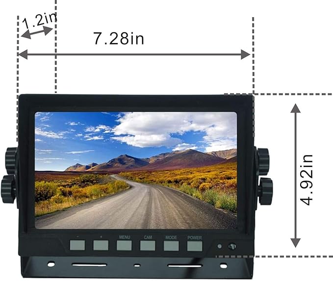 AHD 1080P 7" Wired Reverse Rear View Backup Camera System,Guide line,IP69K Waterproof IR Night Vision Camera, for Tractor/Truck/RV/Excavator/Caravan/Skid Steer/Heavy Equipment-PurrikoPets