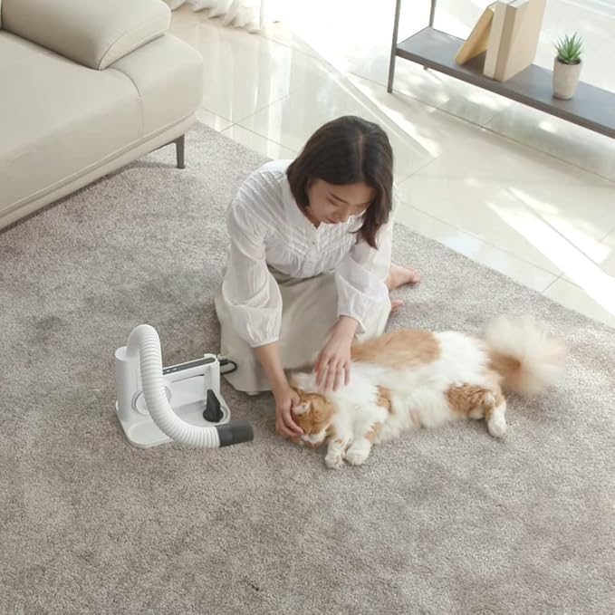 DUZ V3 Professional Quality Pet Dryer: 2-in-1 Portable & Hands-Free Grooming, Low-Noise & Stress-Free Drying, Multi Speed & Temperature, Comfortable for All Dogs and Cats-PurrikoPets