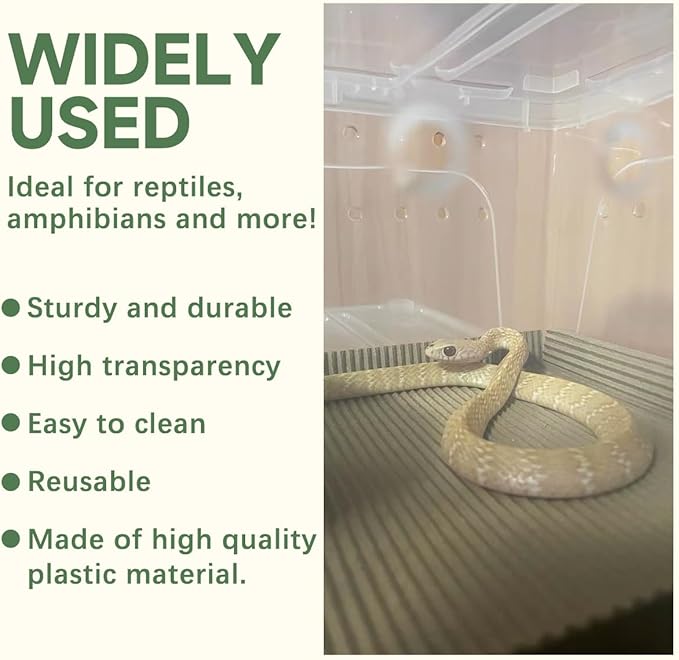 8 PCS Reptile Terrarium Plastic Clear Enclosure Portable Reptile Transport Box for Snakes, Frogs, Lizards, Insects, Scorpions, Geckos, Spiders Perfect Reptile Enclosure.-PurrikoPets