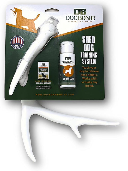 DogBone Shed Hunting Dog Training Kit – Train Your Puppy to Find Deer Antlers - Includes 2 oz Scent for Nosework & Flexible Floating Dummy for Retrieving - Perfect for Whitetail Hunters-PurrikoPets