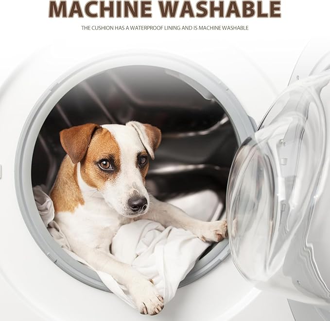 EMPSIGN Dog Bed Mat 23 Inch Reversible Warm & Cool,Washable Dog Crate Bed with Egg Crate Foam Support, Pet Sleeping Mat for Large Medium Small Dogs, Fluffy Kennel Pad(Brown)-PurrikoPets