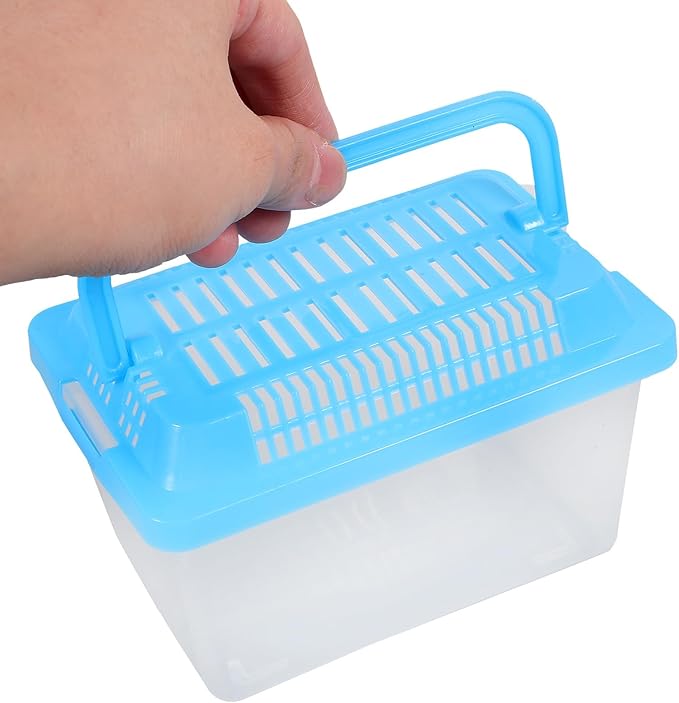 FRCOLOR Plastic Turtle Fish Tank Pet Fish Tank Small Aquarium Plastic Goldfish Aquarium Habitat Acrylic Reptile cage reptisoil terrariums Handheld Feeding Box Household-PurrikoPets