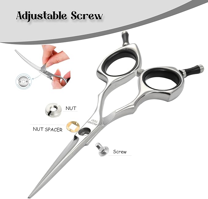 Dog Grooming Scissors 5 inch Small Straight Scissors Super Light Professional 440C Stainless Steel Pet Shears for Trimming Face and Paws Nose Ear Easy Use.-PurrikoPets