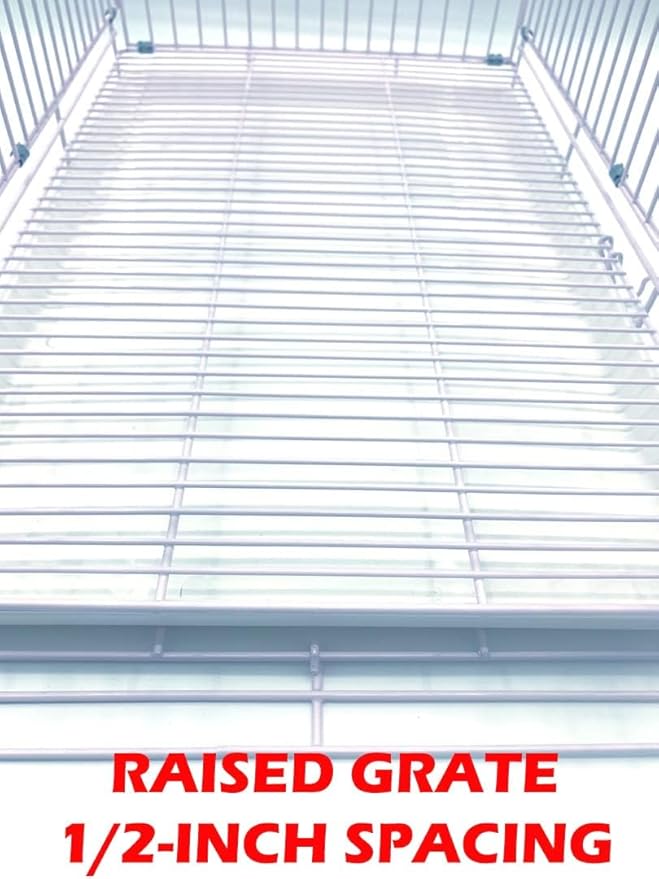 Durable Easy Portable Metal Travel or Veterinary Collapsable Parrot Bird Carrier Beaks Proof Cage with Stainless Steel Feeder Bowls Natural Wooden Perch Stand-PurrikoPets