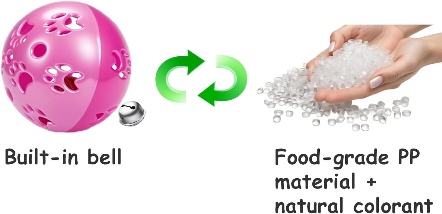 10-Pack Colorful Cat Toy Balls with Bells for Indoor Cats and Kittens (1.5'' - 2.3'', Cat Toys Mega Set)-PurrikoPets