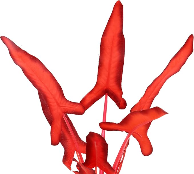 2-Pack 12 Inch Aquarium Silk Aquarium Plants, Artificial Plastic Plant for Small Tank, Goldfish, Fish Hides,Dark Red-PurrikoPets