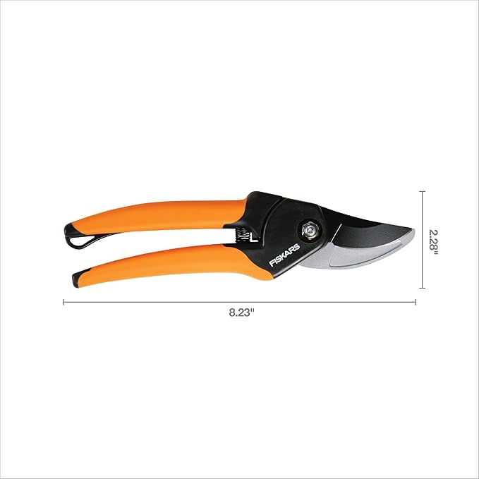 Fiskars Bypass Pruning Shears, 5/8-Inch Cut Capacity SoftGrip Hand Pruner for Small Hands, Blade Stays Sharp Through Heavy Use with Rust Resistant, Low-Friction Coating-PurrikoPets