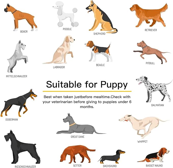 Dog Vitamins and Supplements, Senior & Puppy Multivitamin for Dogs Support with Glucosamine Chondroitin Omega Probiotics, Dog Multivitamins Chews for Hip & Joint, Skin, Immune, Chicken 60 Ct-PurrikoPets