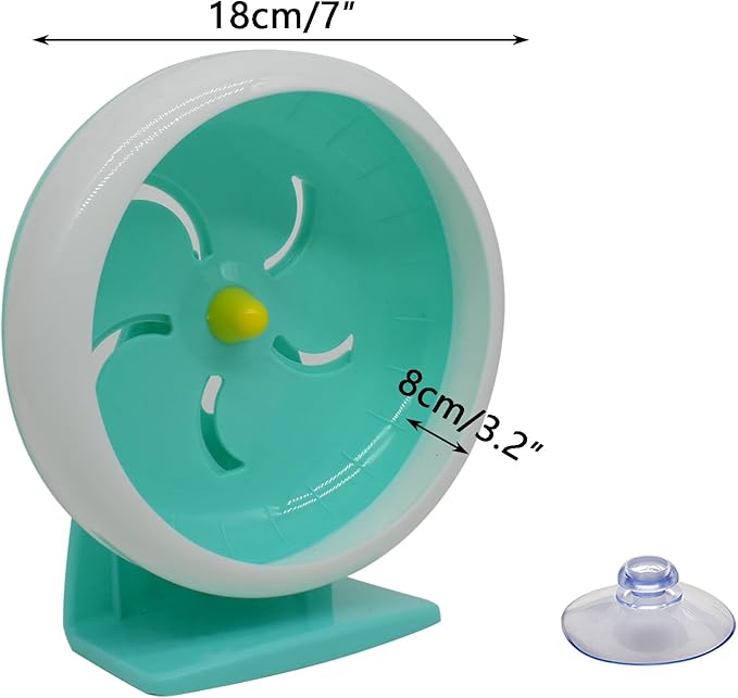 GKYZBB Hamster Wheel, 7 inch Silent Hamster Exercise Running Wheel with Stand,Pet Small Animals Exercise Running Toys,Adjustable Quiet Spinner for Guinea Pigs, Sugar Gliders, Gerbils-PurrikoPets