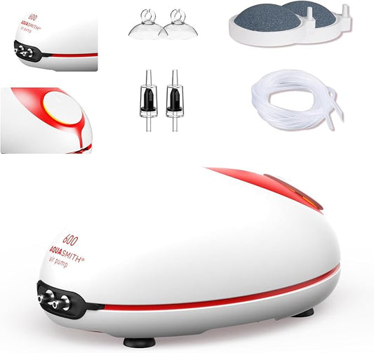 5w Ultra Quiet Aquarium Air Pump, Aquarium Aerator Adjustable Airflow, Single Hole Suitable for 100 to 160 GPH Fish Tank-PurrikoPets