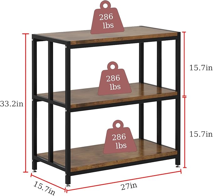 20 Gallon Metal Aquarium Stand with Shelves for Fish Tank Accessories Storage, Reptile Tank Turtle Terrariums Stand for Home Office (Black)-PurrikoPets