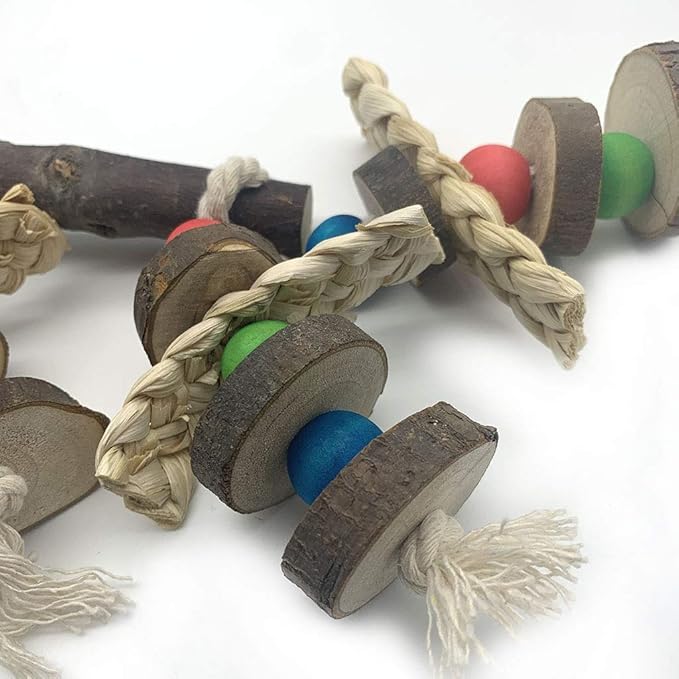 EBaokuup Wood Bird Chewing Toys-Blocks Parrot Tearing Toys Best for Finch,Budgie,Parakeets,Cockatiels, Conures,Love Birds and Amazon Parrots-PurrikoPets