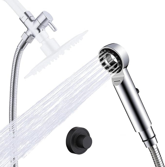 Dog Shower Attachment, 3 Mode Handheld Sprayer with ON/OFF Switch, G1/2" Metal Diverter, 100 Inches Stainless Steel Hose, No Drill Holder, for Pet and Dog Washing in Bathroom-PurrikoPets