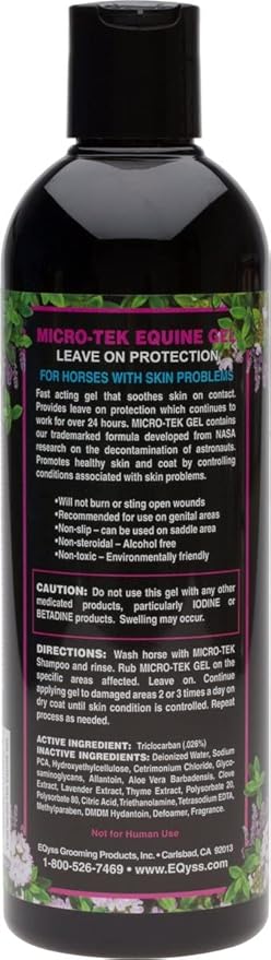 EQyss Micro-Tek Equine Itch Relief Gel - Soothes Irritated Skin, Stops Itching, Scratching, Rubbing - for all Horses, Ponies, Mares, Foals (16 oz)-PurrikoPets