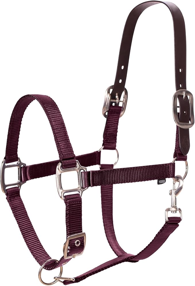 Equinavia Loki Adjustable Breakaway Horse Halter - Wine Red - Pony-PurrikoPets
