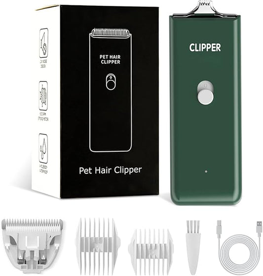 Feet Hair Trimmer, Dog Clippers,Quiet Washable USB Rechargeable Cordless Dog Grooming Kit,Electric Pets Hair Trimmers Shaver Shears for Dogs and Cats Green-PurrikoPets