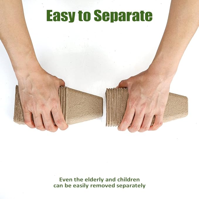 126 Packs Square Peat Pots, 3.15 Inch Seed Starting Pots with Drainage Holes Square Nursery Pot,Biodegradable Eco-Friendly Round Plant Seed Starter Peat Germination Seedling Trays-PurrikoPets