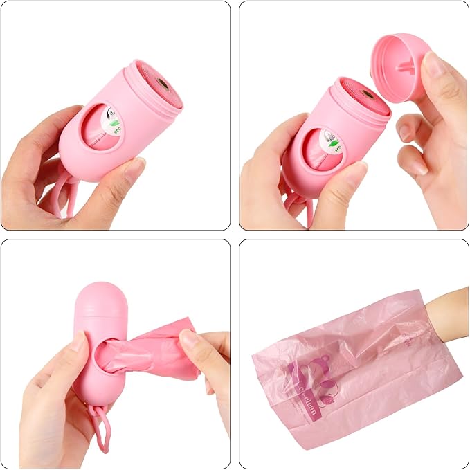 ECO-CLEAN 360 Count Dog Poop Bags with Dispenser, Leak-Proof, Cherry Blossom scented-PurrikoPets