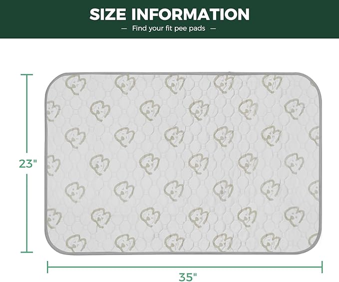 FXW Washable Pee Pads for Dogs, Puppy Pads with Super Absorbent, Specifically Designed for 36inch Cages, 35" × 23" Rectangle, Khaki, 2 Packs-PurrikoPets